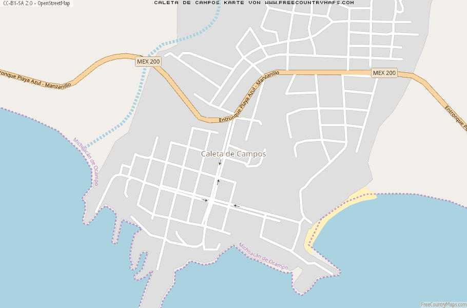Karte Von Caleta de Campos Mexiko