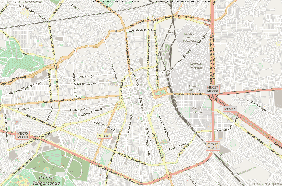 Karte Von San Luis Potosí Mexiko