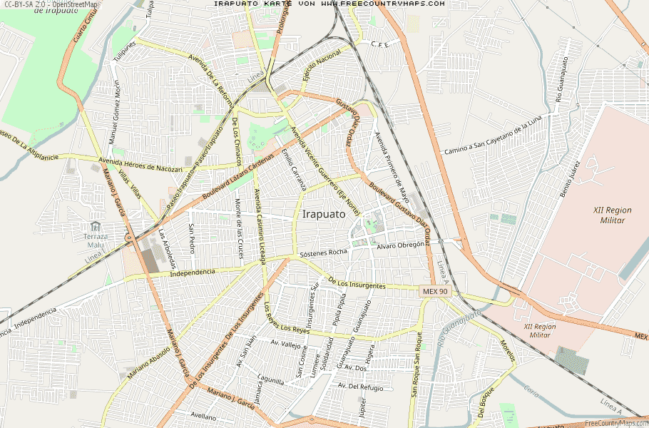 Karte Von Irapuato Mexiko