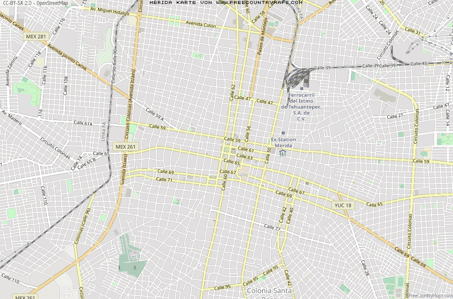 Karte Von Mérida Mexiko