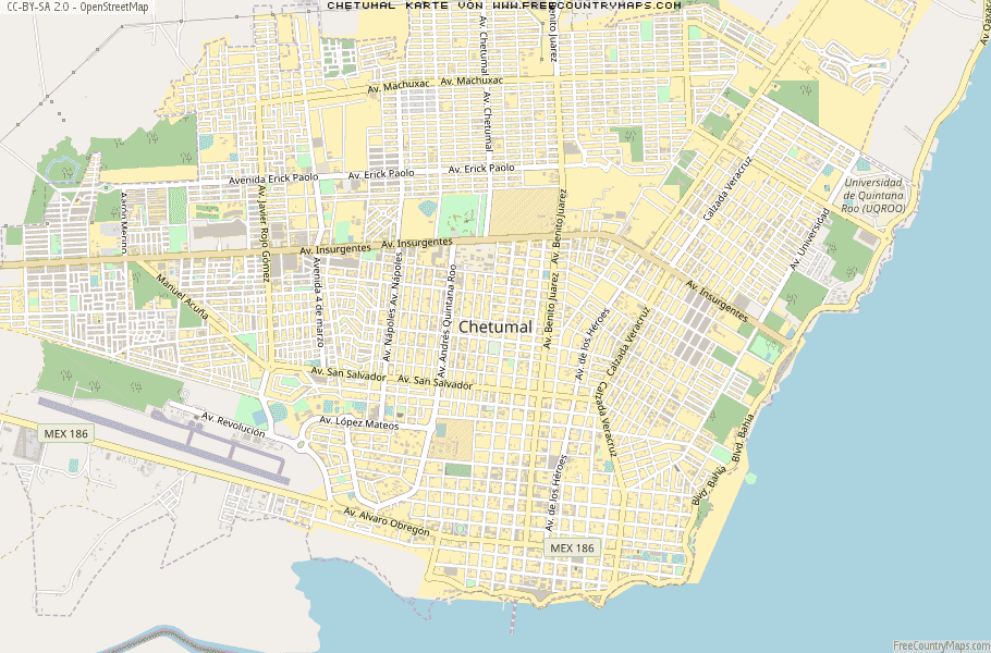 Karte Von Chetumal Mexiko