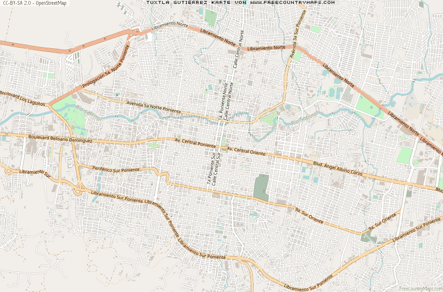 Karte Von Tuxtla Gutiérrez Mexiko