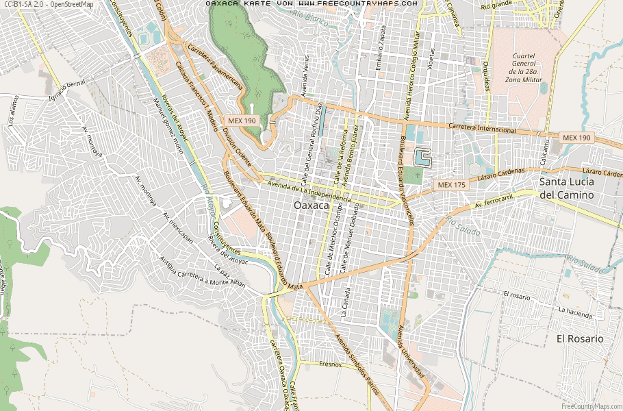 Karte Von Oaxaca Mexiko