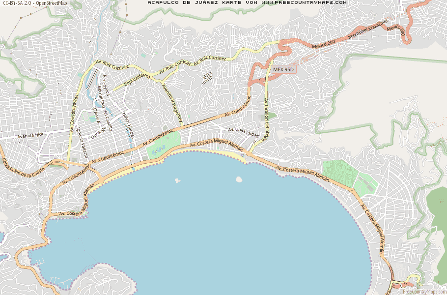 Karte Von Acapulco de Juárez Mexiko