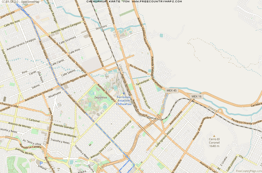 Karte Von Chihuahua Mexiko