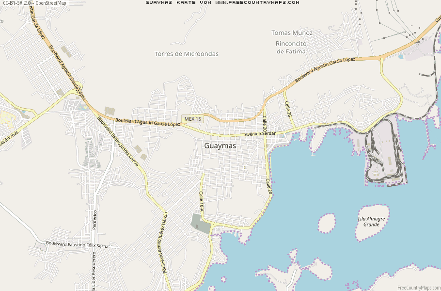 Karte Von Guaymas Mexiko