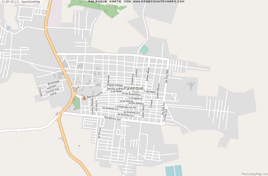 Karte Von Palenque Mexiko
