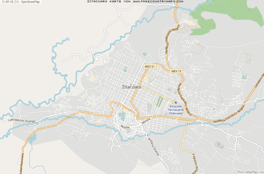 Karte Von Zitacuaro Mexiko