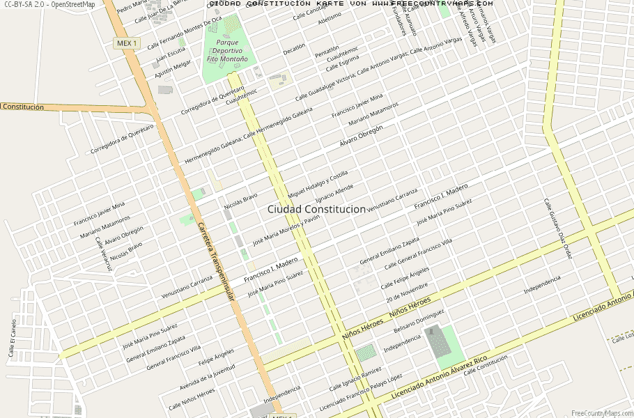 Karte Von Ciudad Constitucion Mexiko