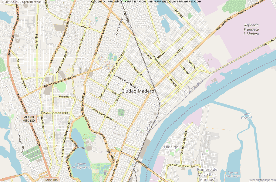 Karte Von Ciudad Madero Mexiko