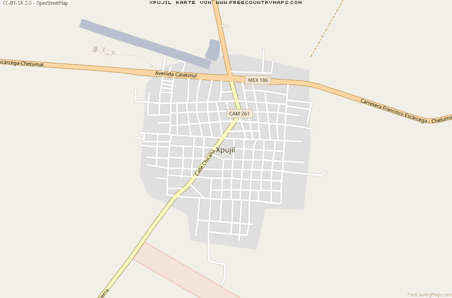 Karte Von Xpujil Mexiko