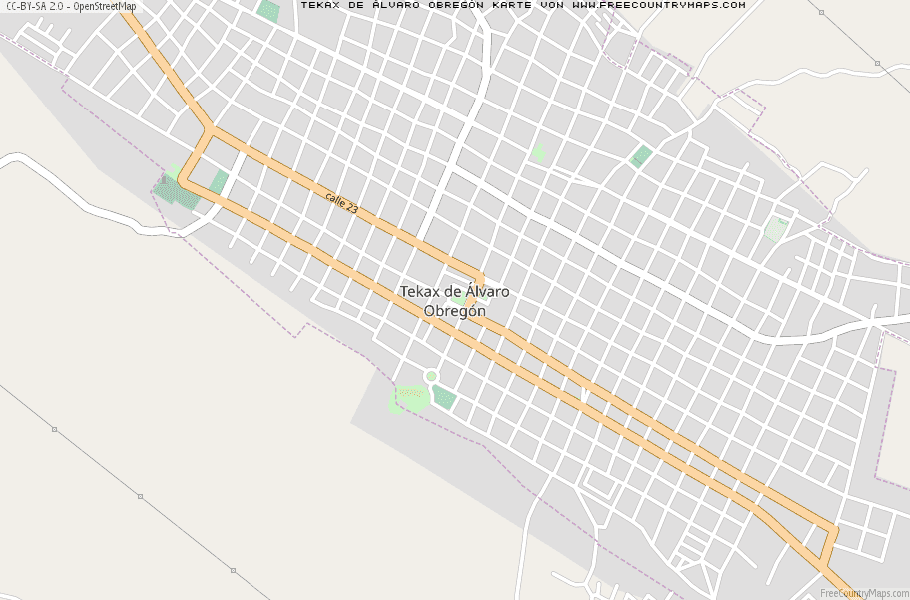 Karte Von Tekax de Álvaro Obregón Mexiko