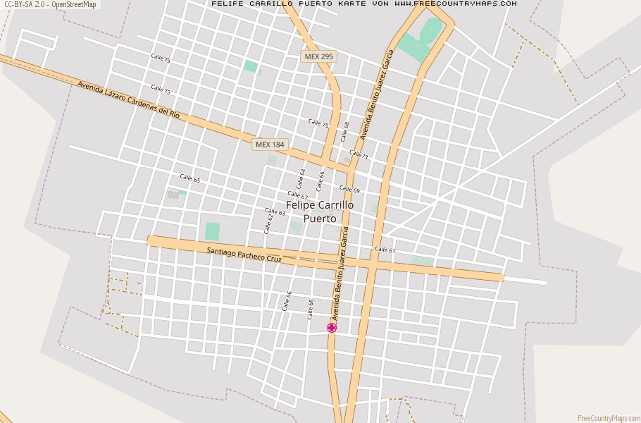 Karte Von Felipe Carrillo Puerto Mexiko