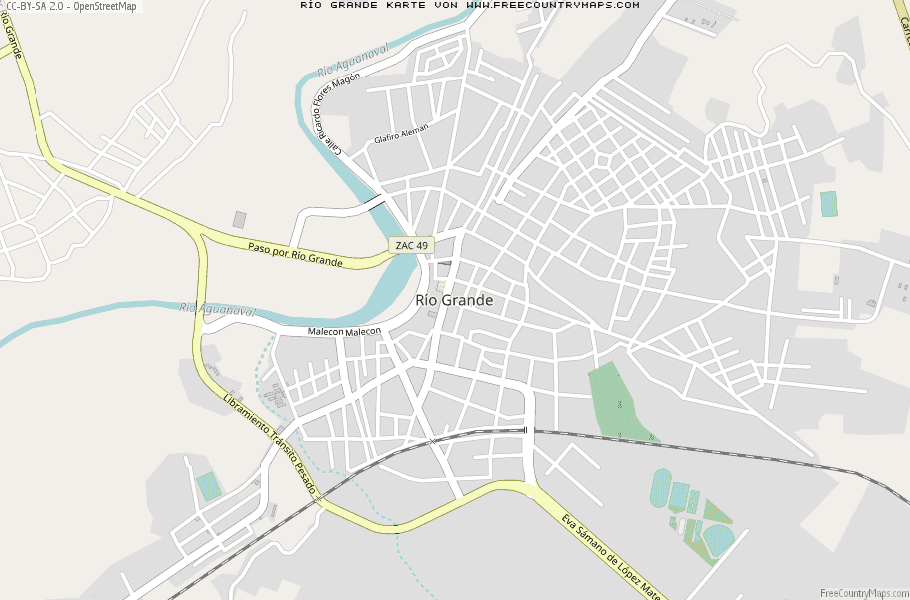 Karte Von Río Grande Mexiko