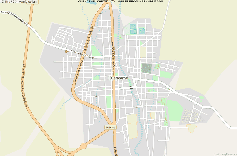Karte Von Cuencamé Mexiko