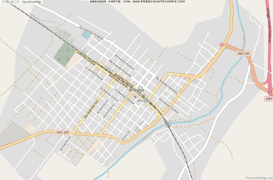 Karte Von Arriaga Mexiko