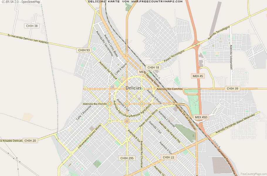 Karte Von Delicias Mexiko