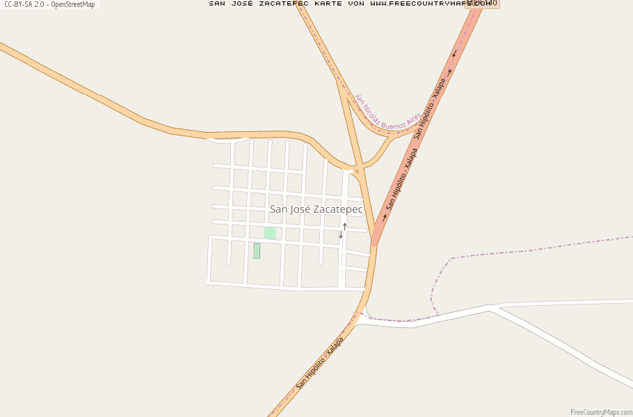 Karte Von San José Zacatepec Mexiko