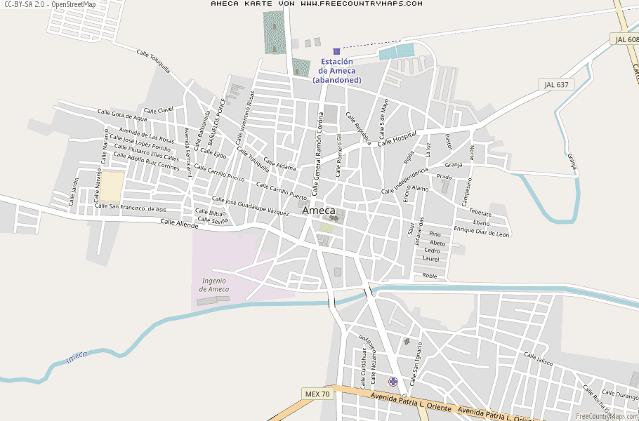 Karte Von Ameca Mexiko