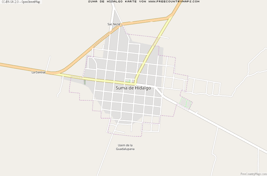 Karte Von Suma de Hidalgo Mexiko