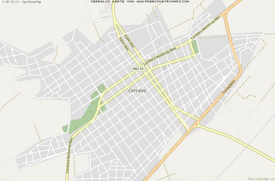 Karte Von Cerralvo Mexiko