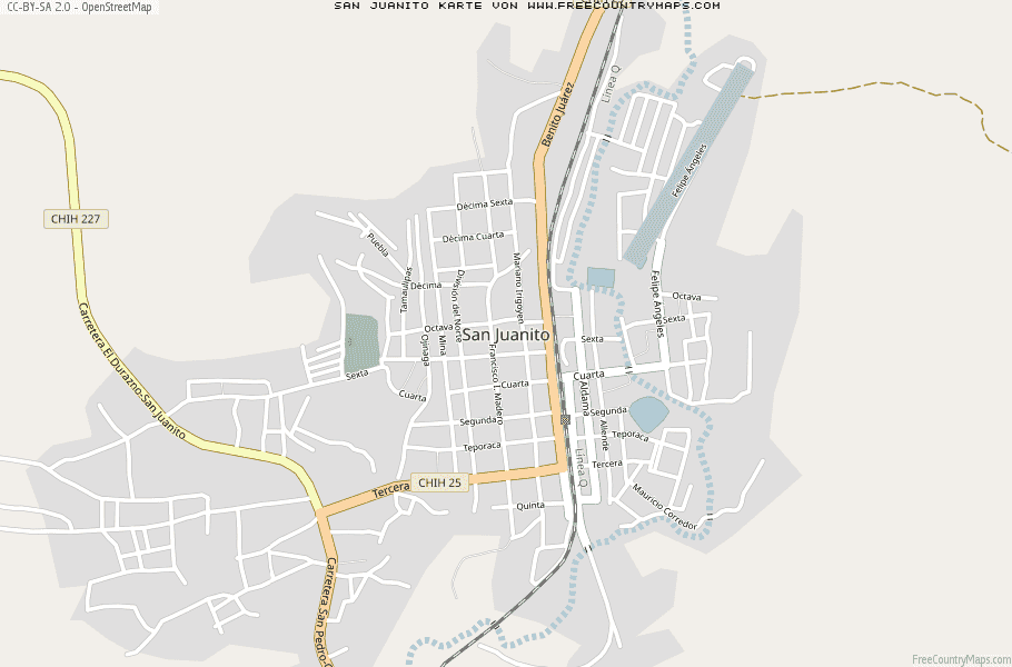 Karte Von San Juanito Mexiko