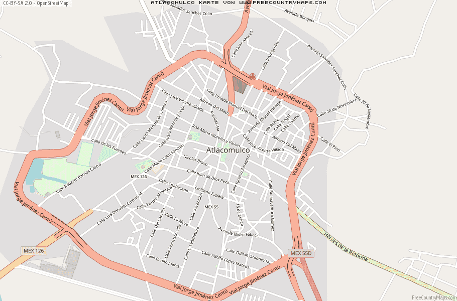 Karte Von Atlacomulco Mexiko