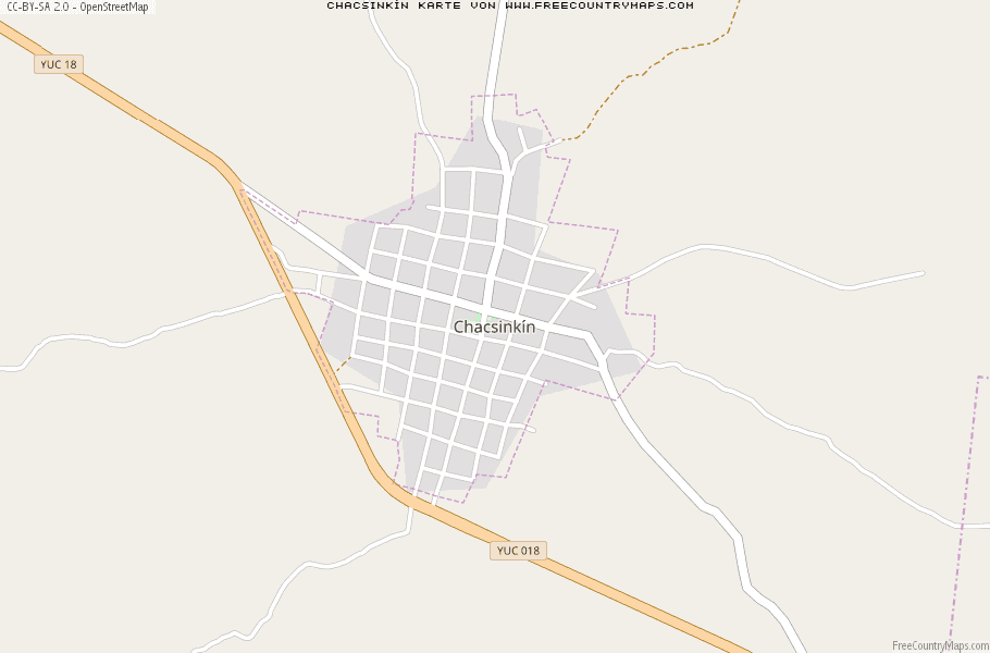 Karte Von Chacsinkín Mexiko