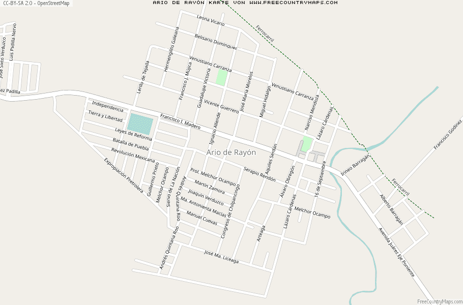 Karte Von Ario de Rayón Mexiko