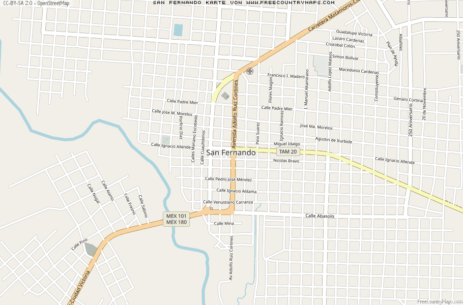 Karte Von San Fernando Mexiko