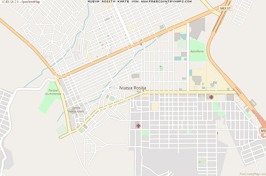 Karte Von Nueva Rosita Mexiko