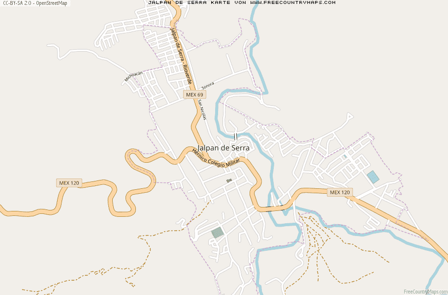 Karte Von Jalpan de Serra Mexiko