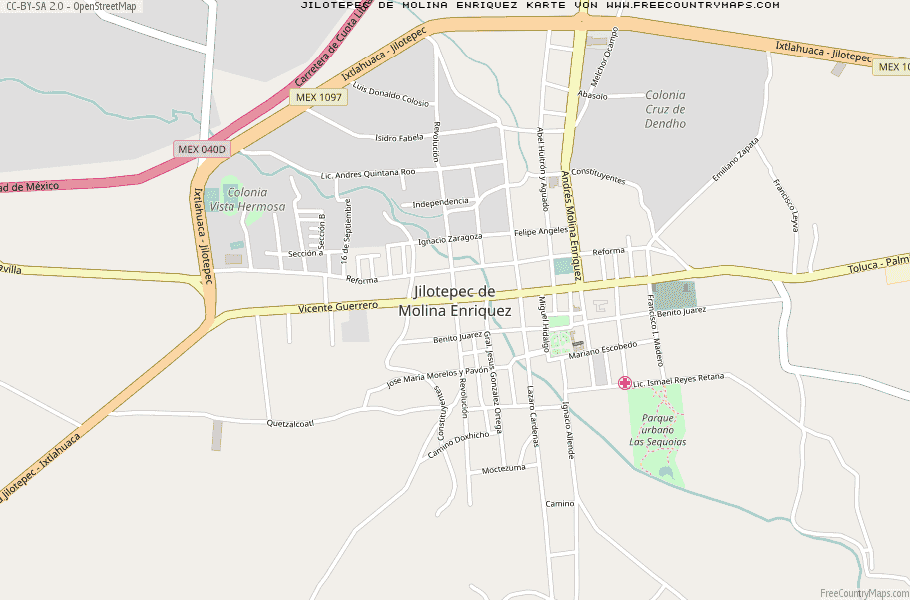 Karte Von Jilotepec de Molina Enriquez Mexiko