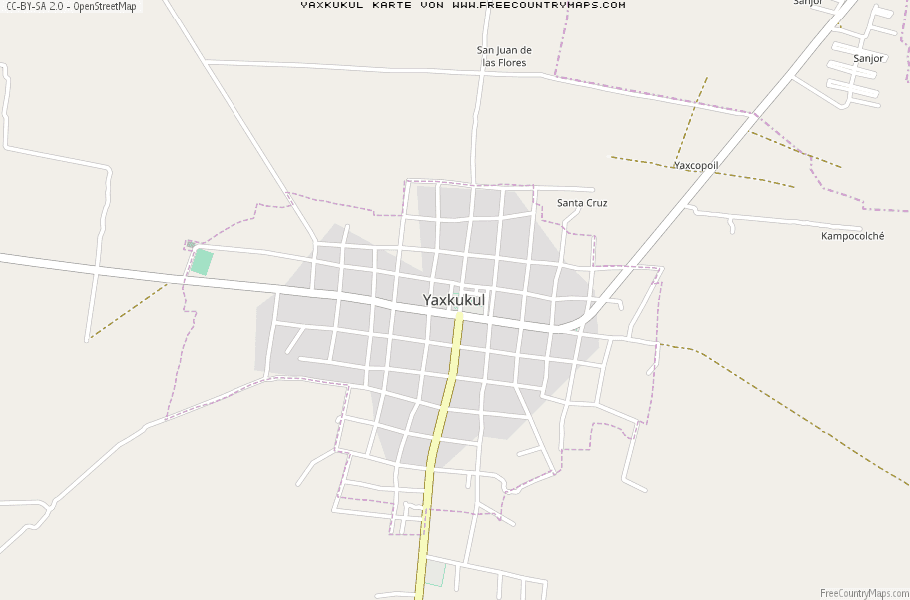 Karte Von Yaxkukul Mexiko