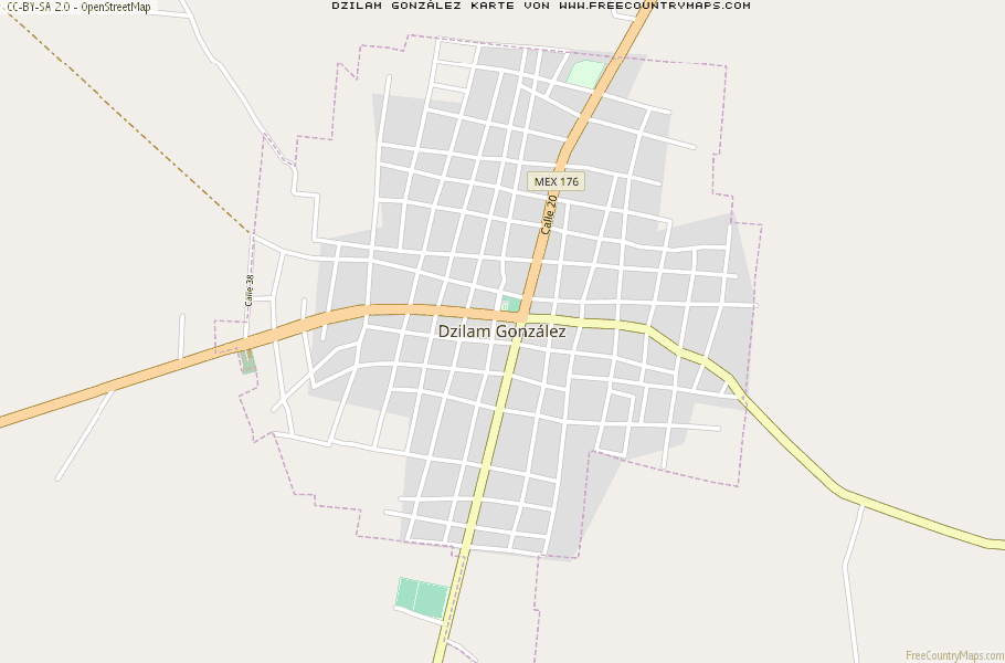 Karte Von Dzilam González Mexiko