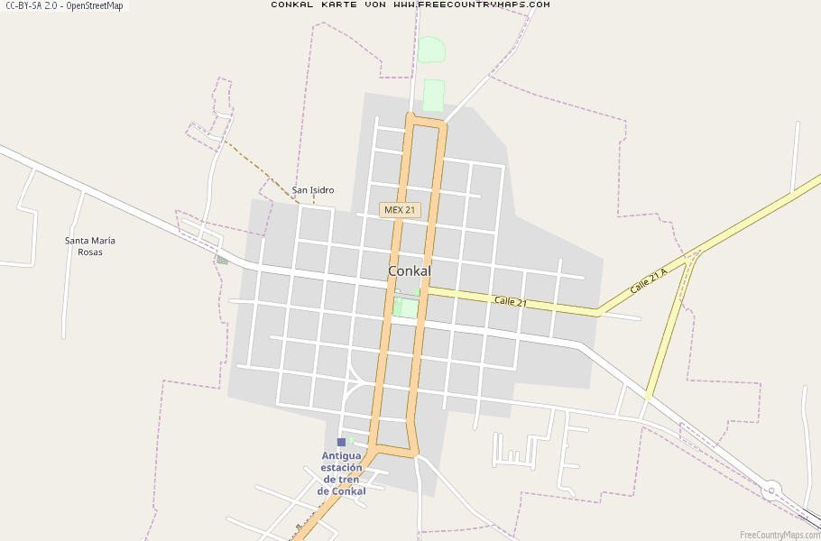 Karte Von Conkal Mexiko