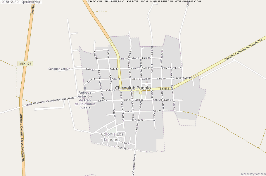Karte Von Chicxulub Pueblo Mexiko