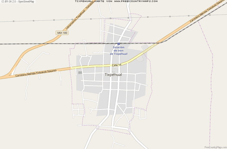 Karte Von Tixpéhual Mexiko