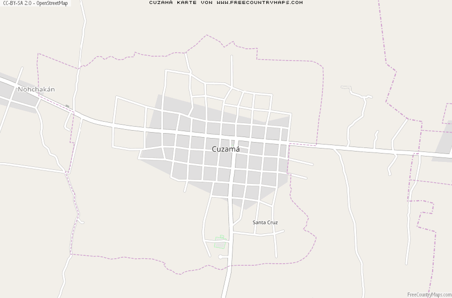 Karte Von Cuzamá Mexiko