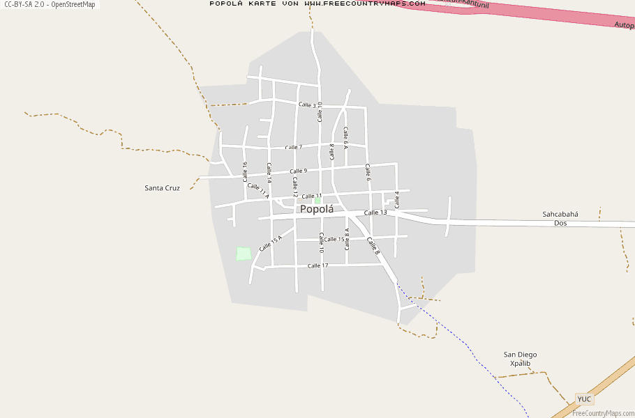 Karte Von Popolá Mexiko