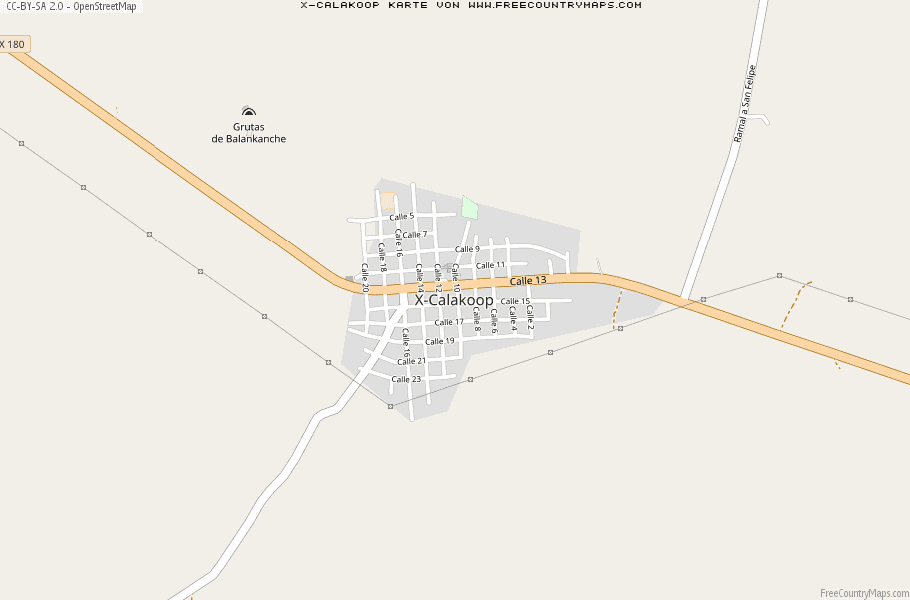 Karte Von X-Calakoop Mexiko
