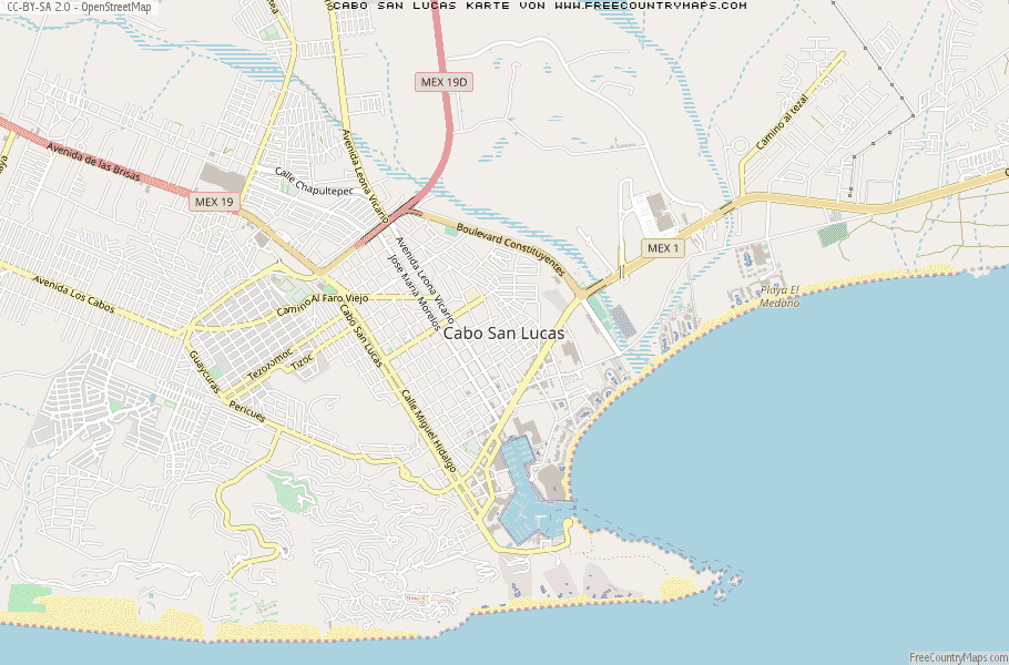 Karte Von Cabo San Lucas Mexiko