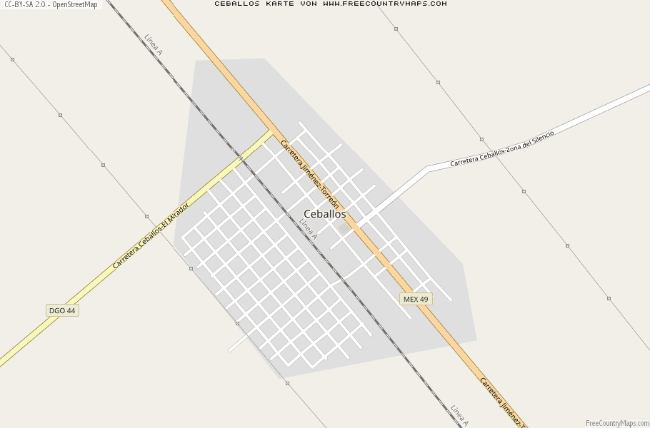 Karte Von Ceballos Mexiko