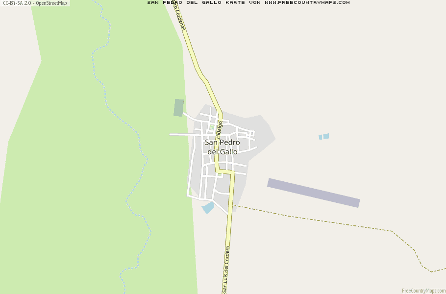 Karte Von San Pedro del Gallo Mexiko