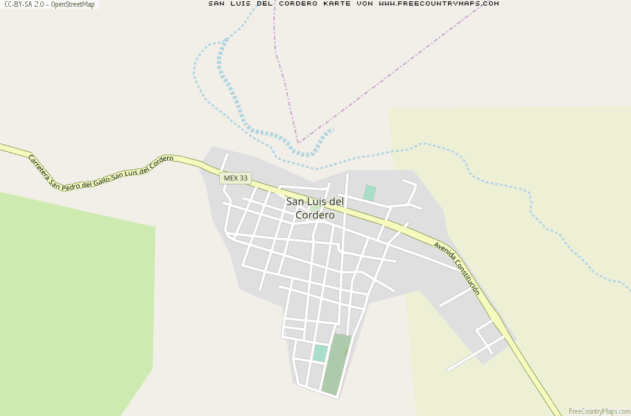 Karte Von San Luis del Cordero Mexiko