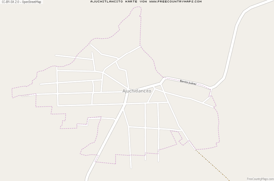 Karte Von Ajuchitlancito Mexiko