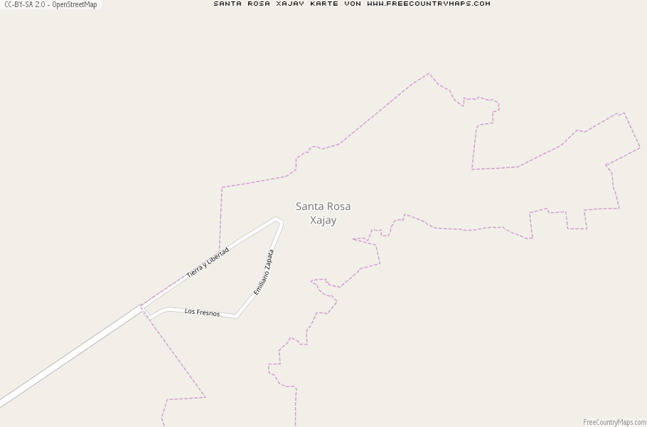 Karte Von Santa Rosa Xajay Mexiko