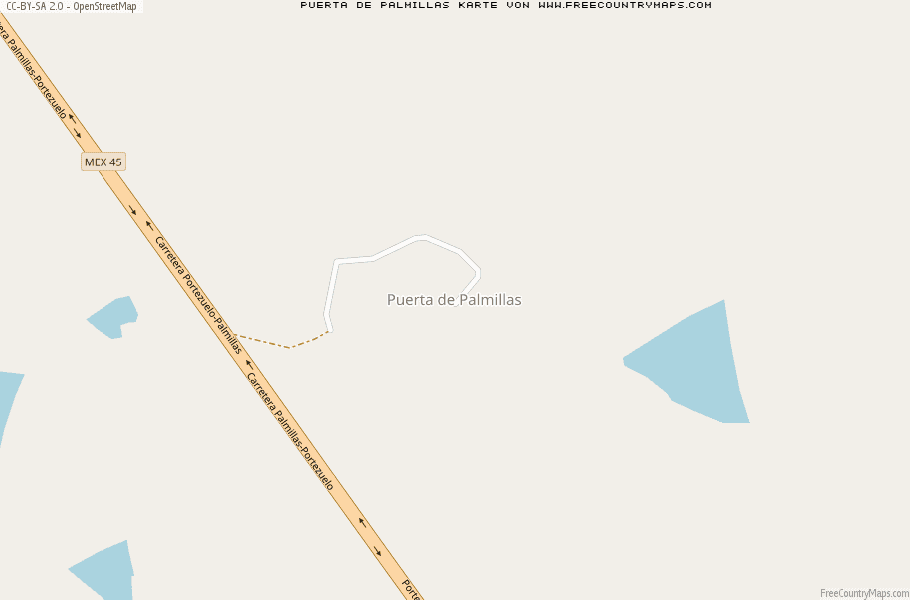 Karte Von Puerta de Palmillas Mexiko