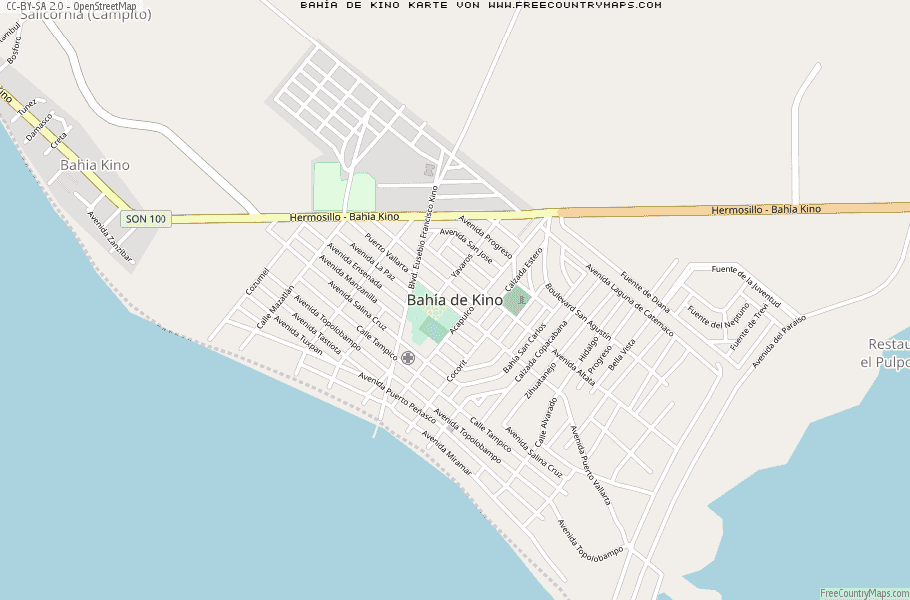 Karte Von Bahía de Kino Mexiko
