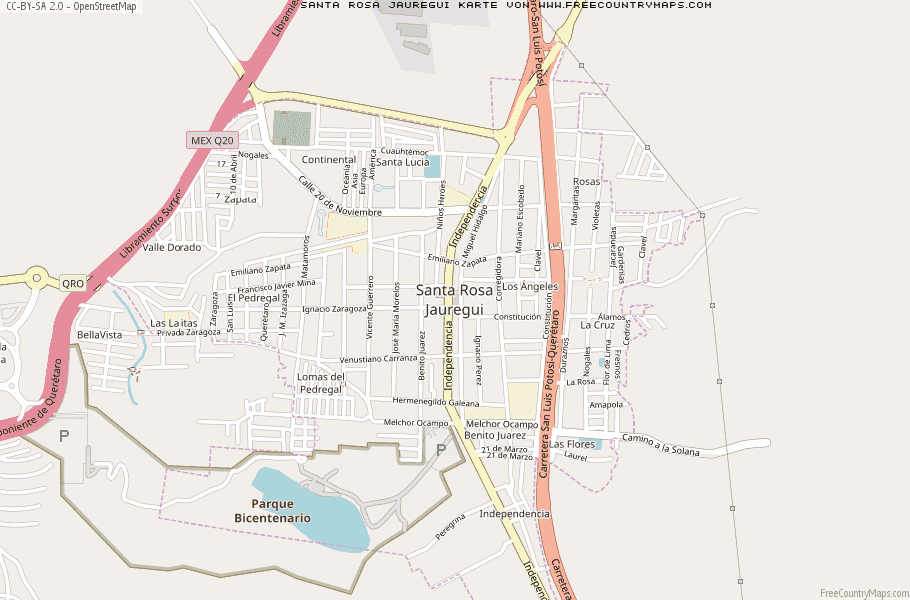 Karte Von Santa Rosa Jauregui Mexiko